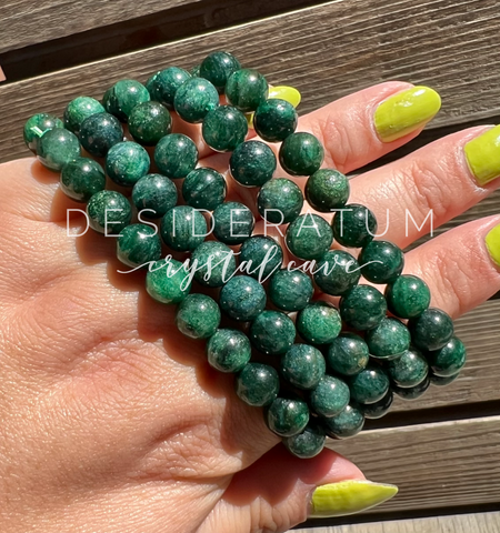 Genuine Fuchsite (Green Mica) 8mm Crystal Bracelet