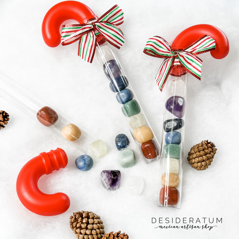 8pc Chakra Tumble Set Stocking Stuffer Candy Cane